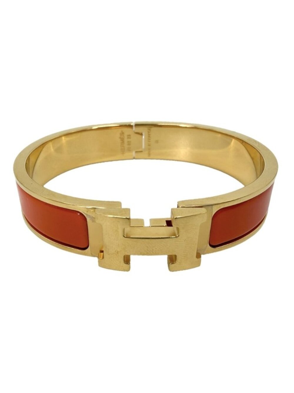 Hermes Bangle Clic H PM Bracelet Gold Orange